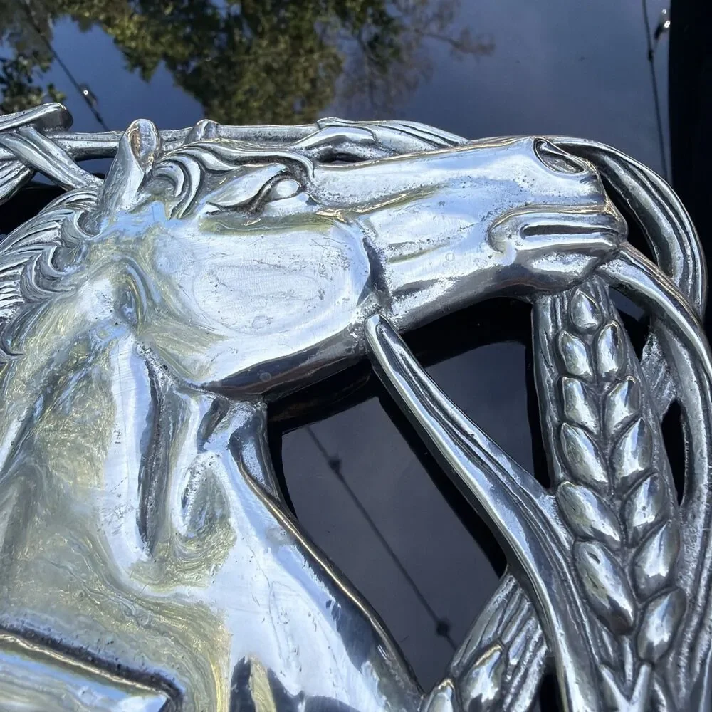 Arthur Court Aluminum 2001 Equestrian Horses with Wheat Trivet 7.75